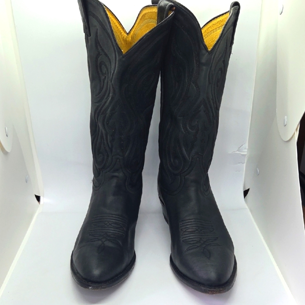 Vintage Tony Lama Tan Leather Boots Mens 11.5